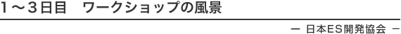 1〜3日目 ワークショップの風景 −日本ES開発協会ー